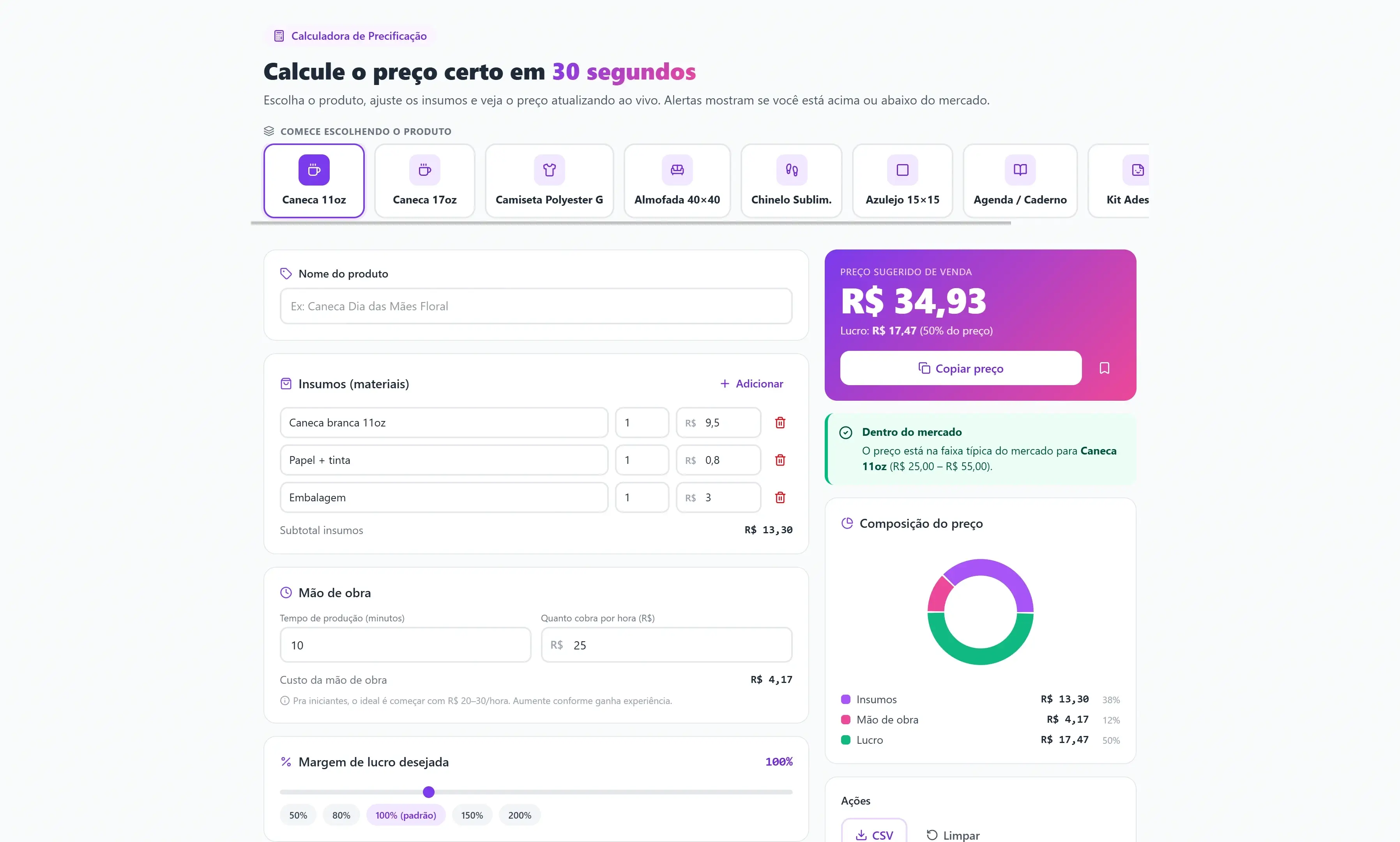 Calculadora de Preço