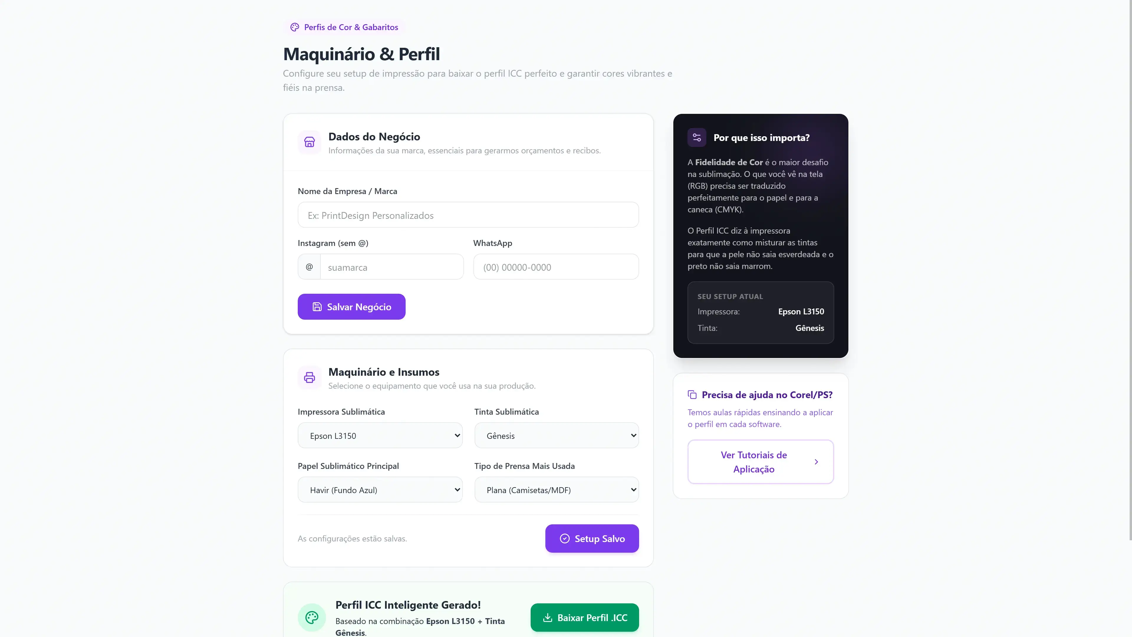 Maquinário & Perfil